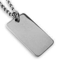 Sterling silver rectangular dog tag