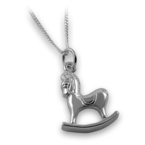 Sterling silver rocking horse pendant