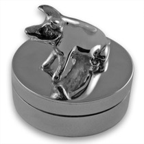 Sterling silver pig pill box