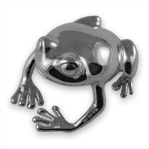 Sterling silver funny frog miniature