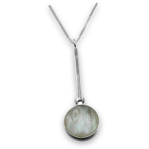 Sterling silver mother of pearl napkin hook with chain