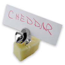 Sterling silver mouse cheese label holder
