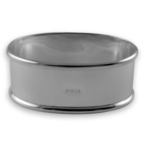 Sterling silver plain oval napkin ring