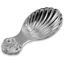 Sterling Silver Plated Shell Handle Tea Caddy Spoon