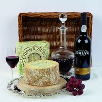 LBV PORT AND MINI STILTON CHEESE IN WICKER TRAY