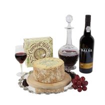 LBV PORT AND MINI STILTON CHEESE IN WOOD BOX