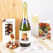 PERSONALISED CONGRATULATIONS WINE AND CHOCOLATES IN WOOD BOX