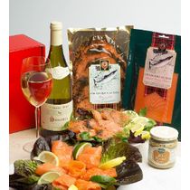 SANCERRE, SMOKED SALMON, GRAVADLAX AND DILL SAUCE IN GIFT BOX