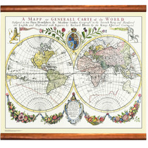A Mapp or General Carte of the World c1670