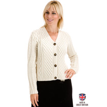 The Dales - Cream V-Neck Wool Cardigan