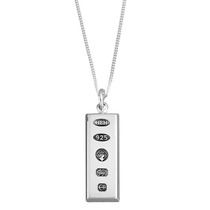 Diamond Jubilee Sterling Silver 1/4 oz Ingot Pendant