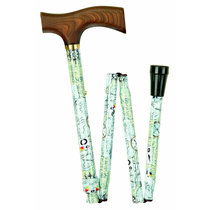 Deluxe Crutch Handle Folding Stick with Nautical Pattern - 99N