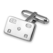 Silver Oblong T-Bar Cufflinks - Hallmarked