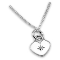 Sterling Silver Heart Pendant with Diamond
