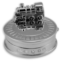 Sterling Silver Train on Track Keepsake Box