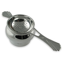 Silver plated Art Deco tea strainer