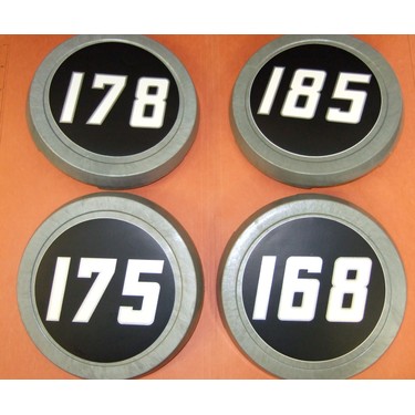 Medallion set (pair) for Massey Ferguson 168/175/178/185 tractors.
