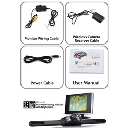 3.5 Inch Wireless Rearview Parking Monitor with Nightvision Camera