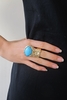 LORICA - GOLD RING BLUE STONE