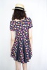 JEMIMA - MUSTARD AND BURGANDY ROSE PRINT WITH MINI DOT DRESS