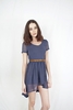 GINA - NAVY WITH IVORY DOT DRESS