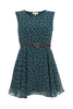 DASHA - GREEN WITH BLACK HEARTS DRESS