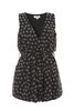 CAMILLA - BLACK WITH GREY HEARTS PLAYSUIT