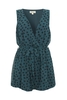 CAMILLA - GREEN WITH BLACK HEARTS PLAYSUIT