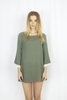 CORINNE - GREEN DOT VISCOSE DRESS