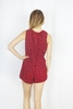CAMILLA - MAROON WITH BLACK HEARTS PLAYSUIT