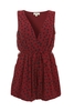 CAMILLA - MAROON WITH BLACK HEARTS PLAYSUIT