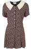 CLEO - RED AND CREAM DITSY FLORAL PLAYSUIT