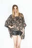 GEORGIA - CORAL AND CAMEL PAISLEY PRINT CAPE