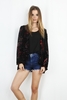 SOPHIE - MAROON BLACK BURNT FLORAL VELVET JACKET