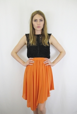 SAMMY- ORANGE CHIFFON SKIRT