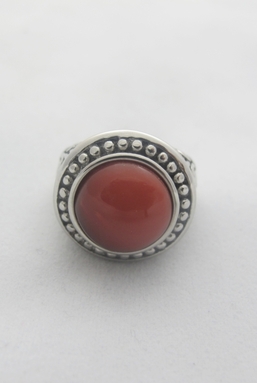 ROCOCO - SILVER RING RED STONE