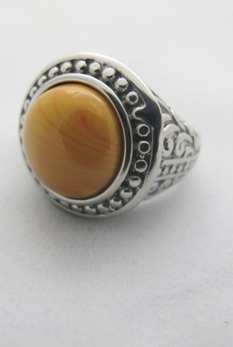 ROCOCO - SILVER RING YELLOW STONE