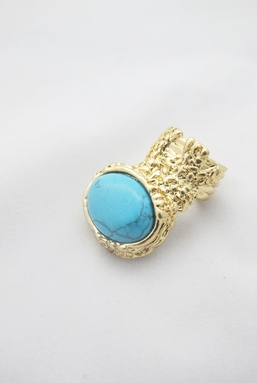 LORICA - GOLD RING BLUE STONE