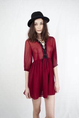 ANNIE - MAROON DRESS