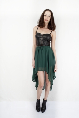 ARIYA- DARK GREEN FLOATY SKIRT