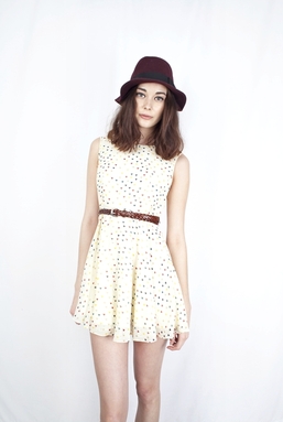 DASHA - MULTI COLOUR HEARTS ON CREAM DRESS