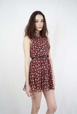 DASHA - MAROON DAISY DRESS