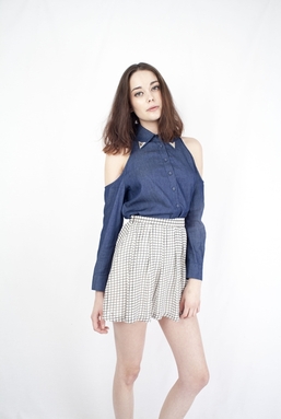MALINDA - DARK BLUE BLOUSE
