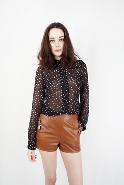MADISON - MULTI COLOUR HEARTS ON BLACK BLOUSE