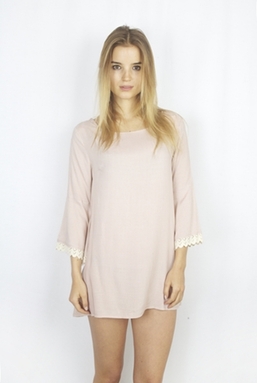 CORINNE - NUDE DOT VISCOSE DRESS