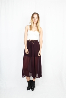 MAGGIE - PLUM CHIFFON SKIRT