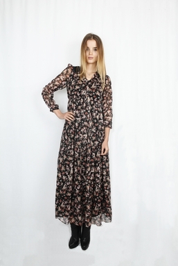 LEISHA - BLACK FLORAL DRESS
