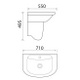 GAL001 Galileo 710mm Basin & Semi Pedestal