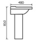 ORI001 Orion 560mm Square Basin & Pedestal