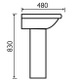 CRS004 Corsica 650mm Basin & Pedestal